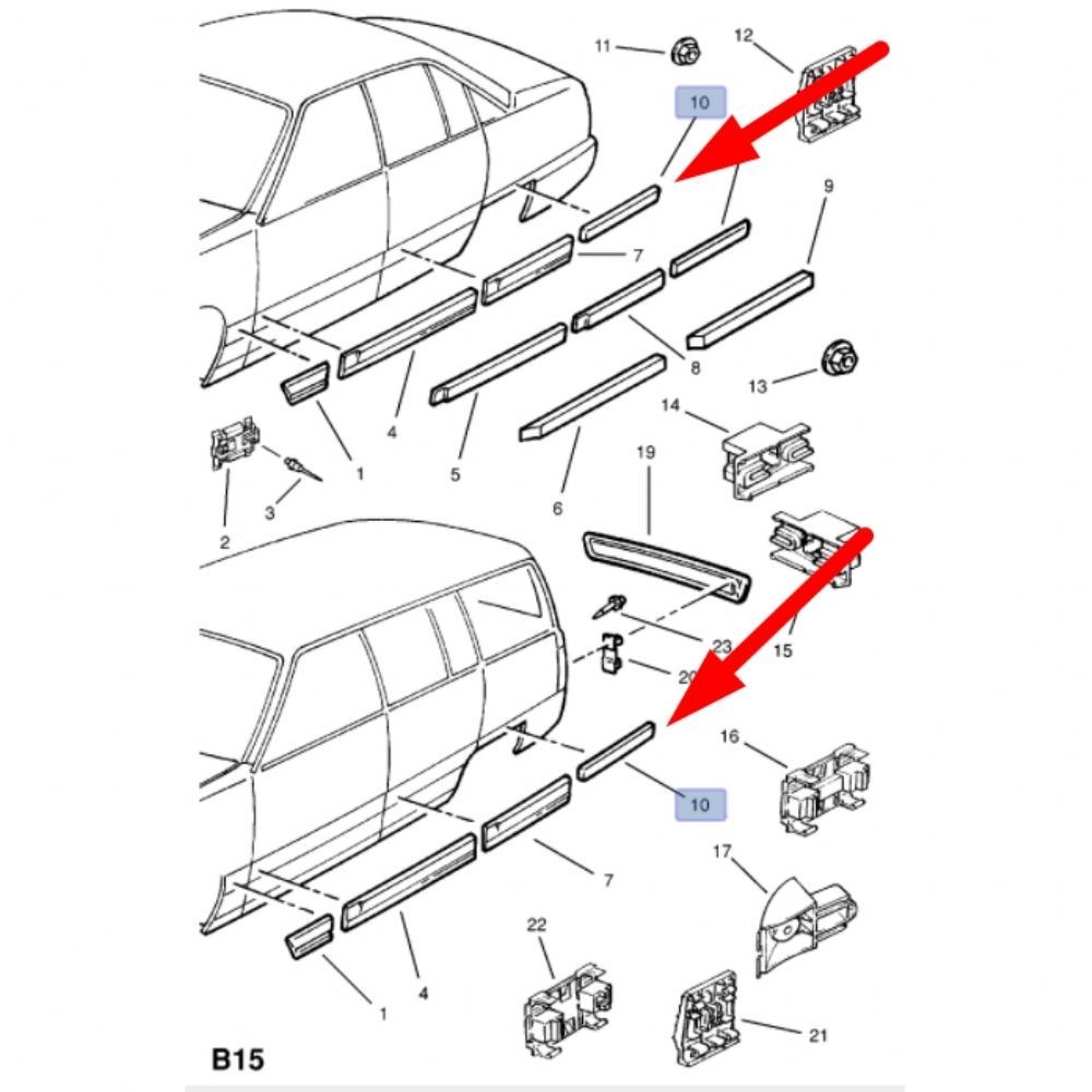 Product Code : 171889 - Opel Omega A Left Rear Fender Band New Model GM Genuine 171889 - 90327395