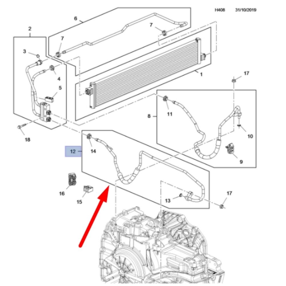 Product Code : 84305558 - Opel Insignia B Transmission Oil Cooler Hose GM Genuine 84305558