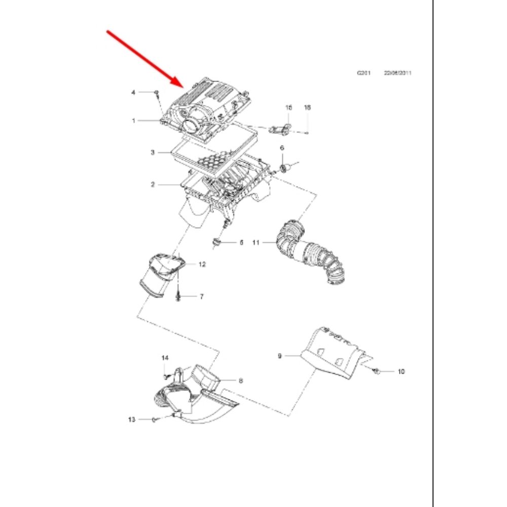 Product Code : 13335599 - Opel Insignia B Upper Air Filter Cover GM Original 13335599 - 834625