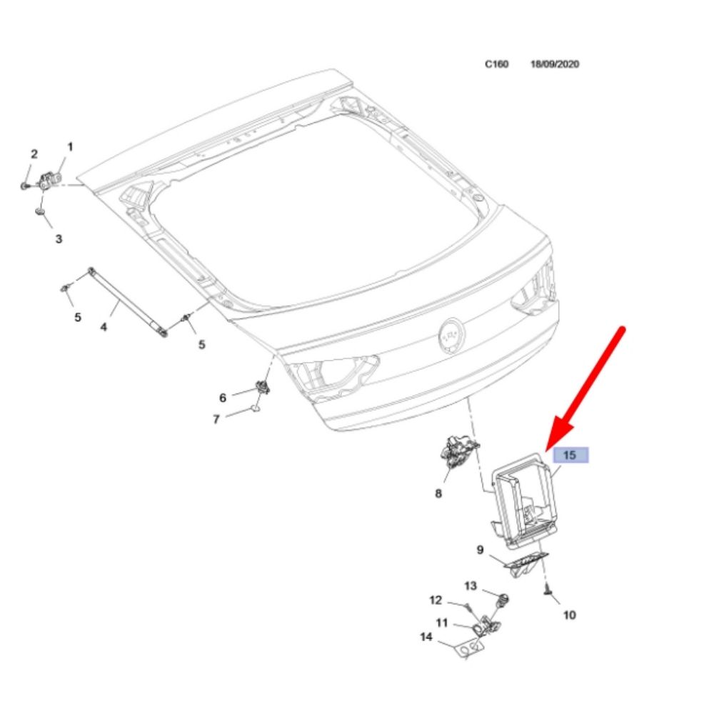 Product Code : 39058062 - Opel Insignia B Rear Trunk Lock Reinforcement Sheet GM Genuine 39058062