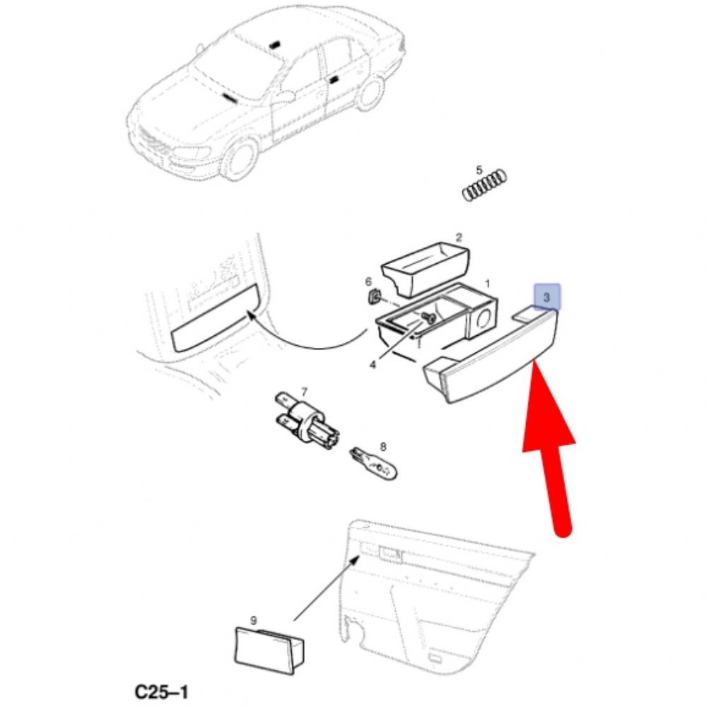 Product Code : 1429639 - Opel Omega B Front Ashtray Cover Black GM Genuine 1429639 - 24430328