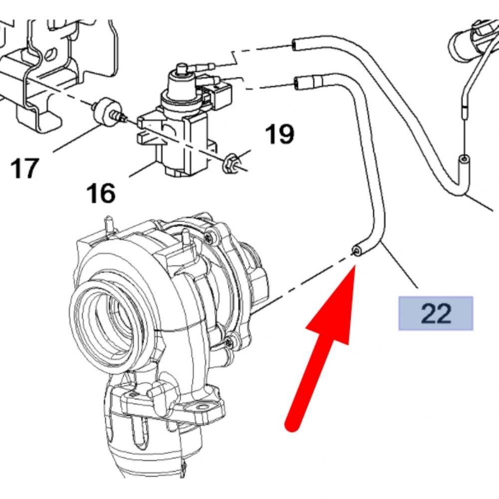 Opel Astra J Turbo Solenoid Valve Hose GM Genuine 55565272 - 850095