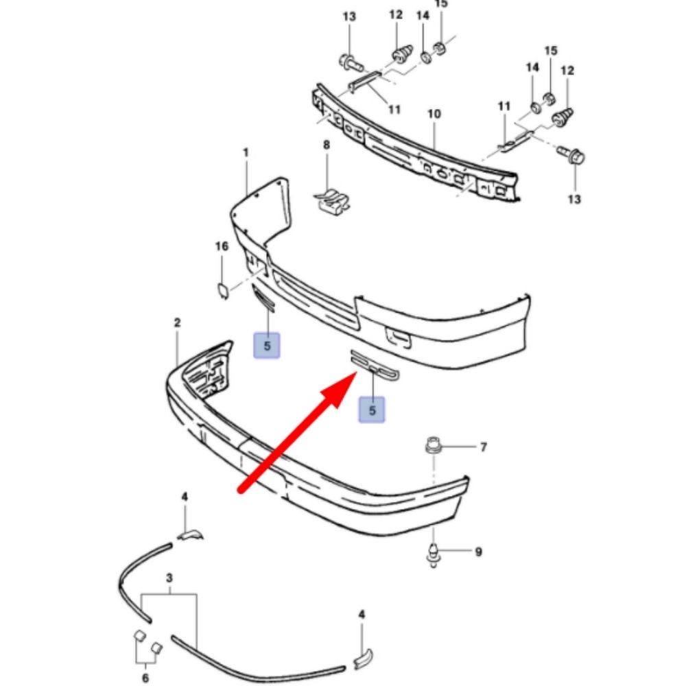 Product Code : 90428493 - Opel Vectra A Left Front Bumper Band Black GM Original 90428493 - 1405701