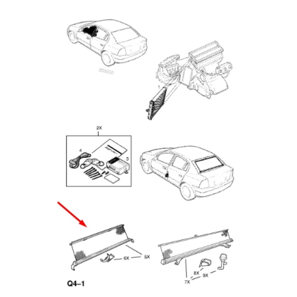 Product Code : 6732001 - Opel Astra G Rear Trunk Window Car Interior Curtain GM Genuine 6732001 - 9121583