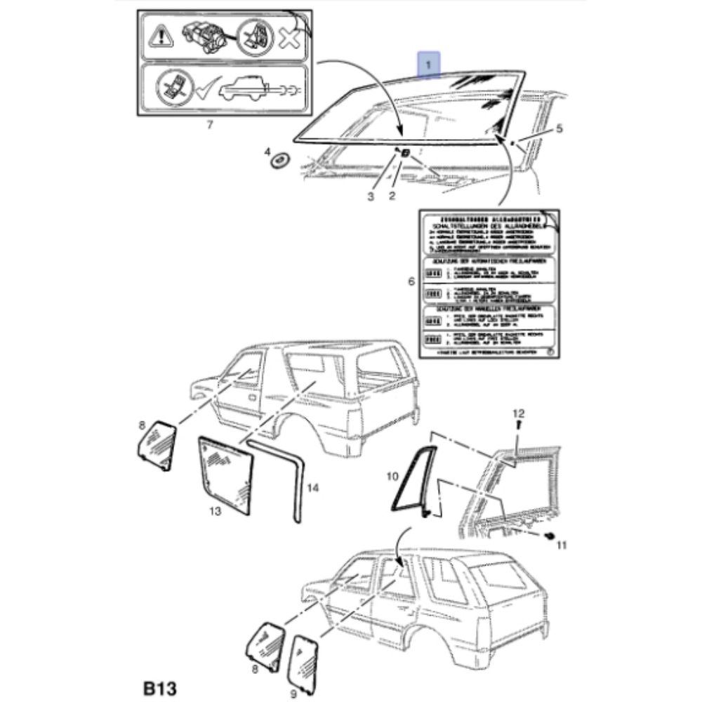 Product Code : 161020 - Opel Frontera A Windscreen Complete GM Genuine 161020 - 91142197