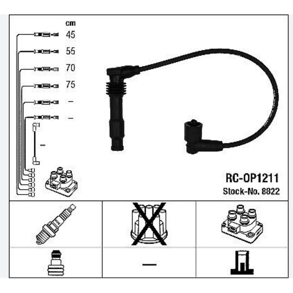 Product Code : 1612655G - Opel Frontera B Spark Plug Cable Kit 2.2 Engine 1st Class Quality 1612655 - 93176699