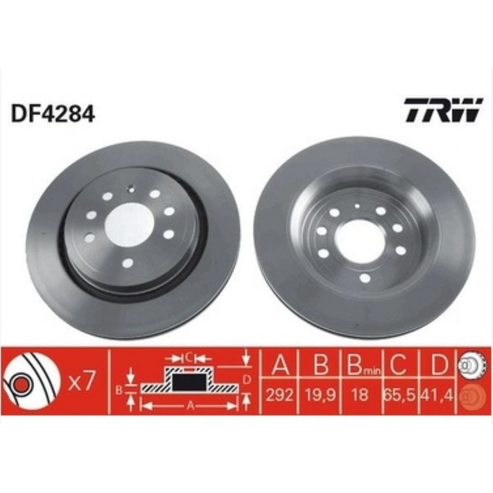 Product Code : 569114T - Opel Vectra C Rear Brake Disc Kit TRW Brand 569114 - 93171778