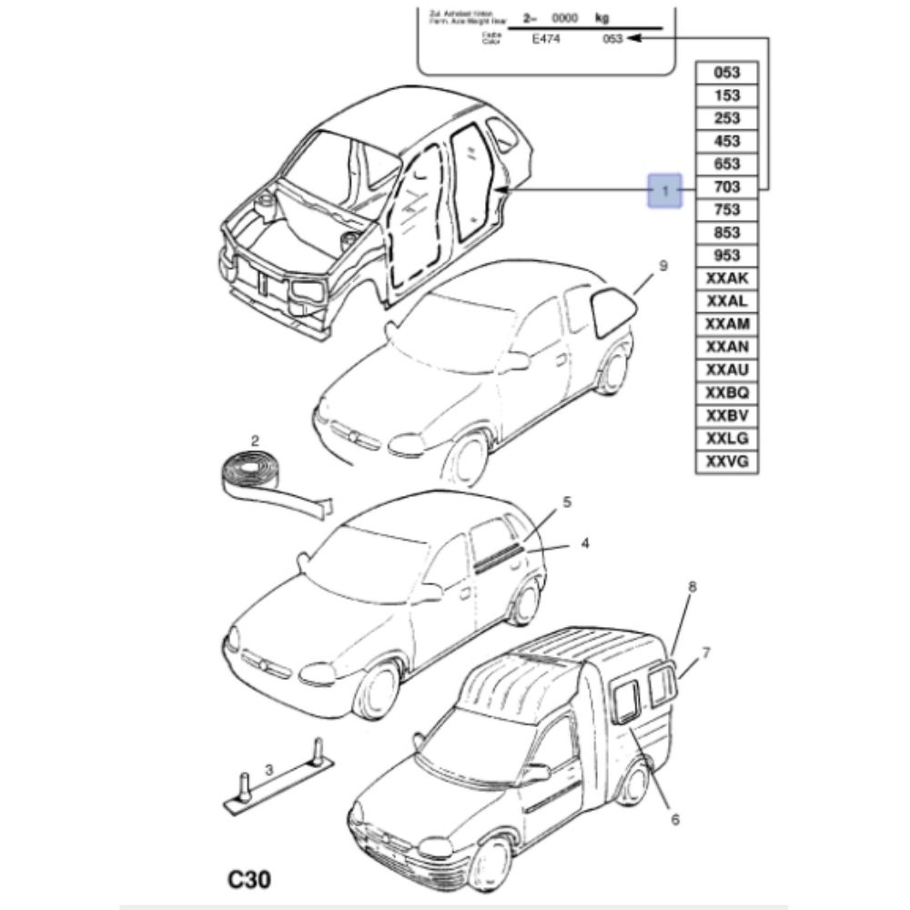 Product Code : 157847E - Opel Corsa B Rear Door Seal Right Left Compatible 1st Class Quality 157847