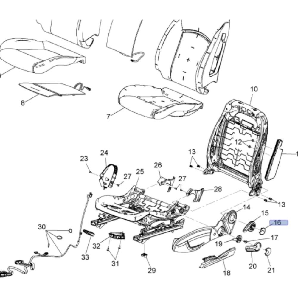 Product Code : 96875929 - Chevrolet Cruze Seat Adjustment Lever Bolt Concealment Cover GM Genuine 96875929