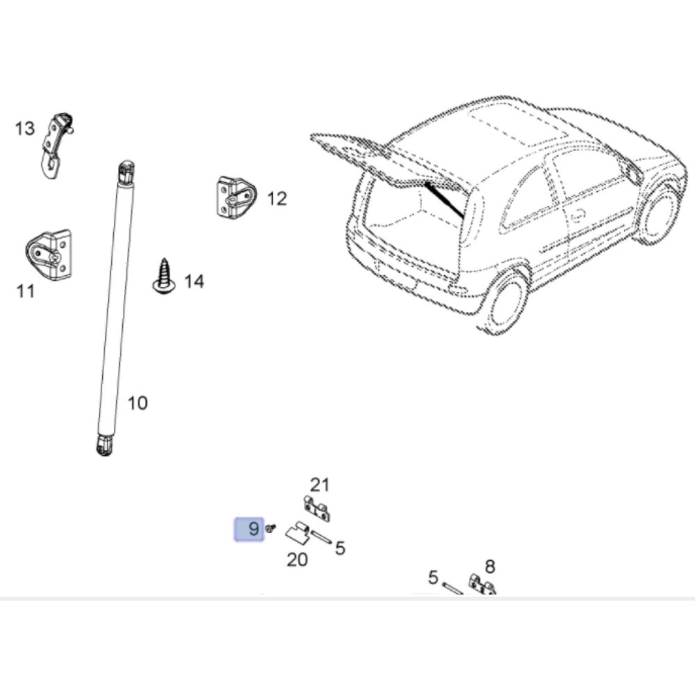 Opel Corsa C Rear Trunk Hinge Bolt GM Genuine 91164526