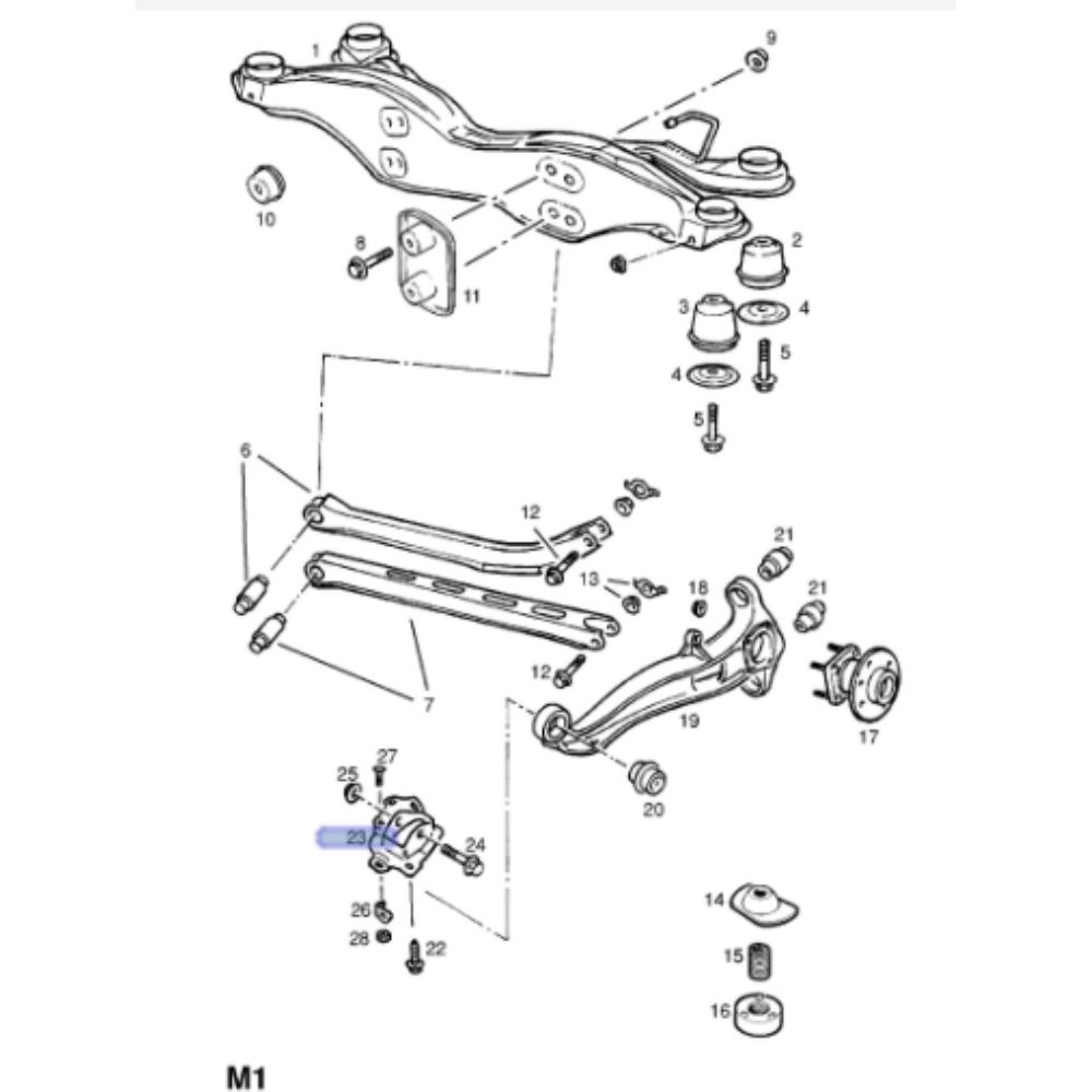 Opel Vectra B Right Rear Suspension Control Arm Bracket GM Genuine 423516