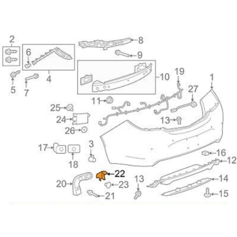 Product Code : 22793777 - Opel Insignia A Rear Bumper Butt Bracket GM Genuine 22793777