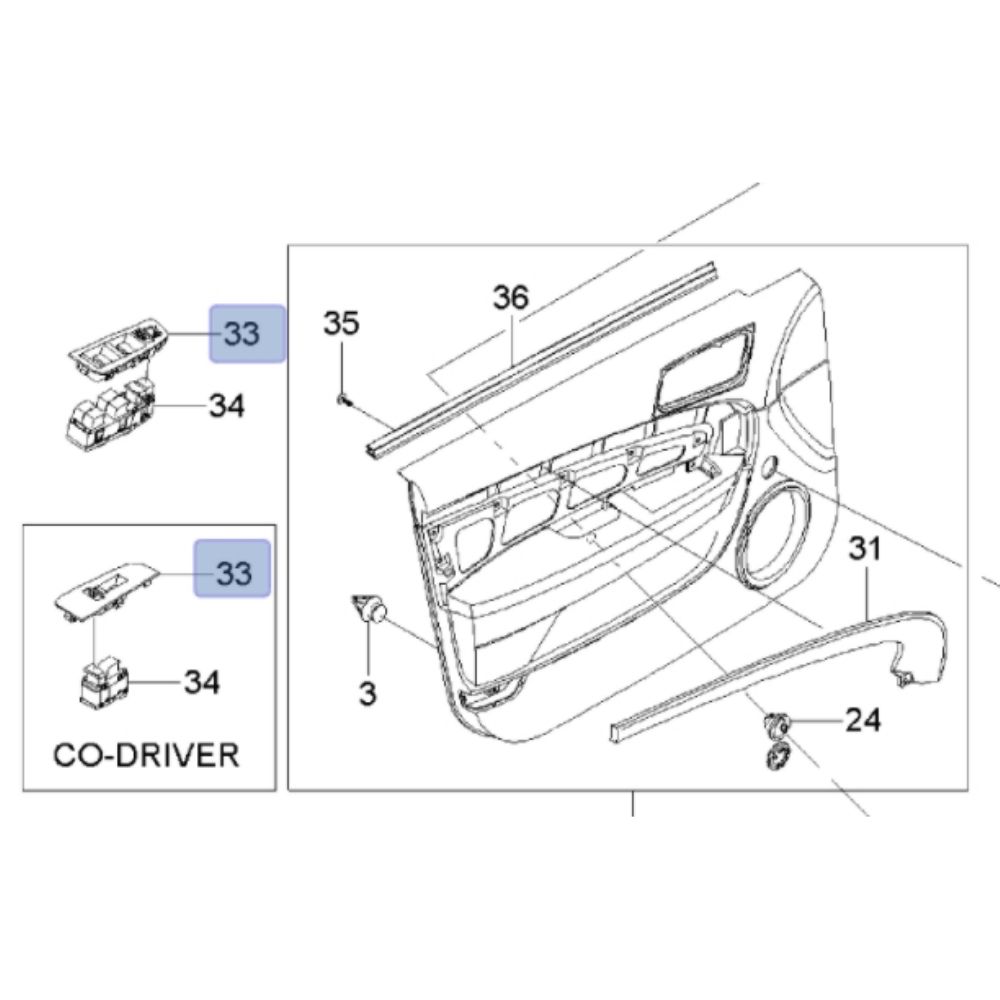 Chevrolet Epica Right Front Window Open Button GM Genuine 96945990