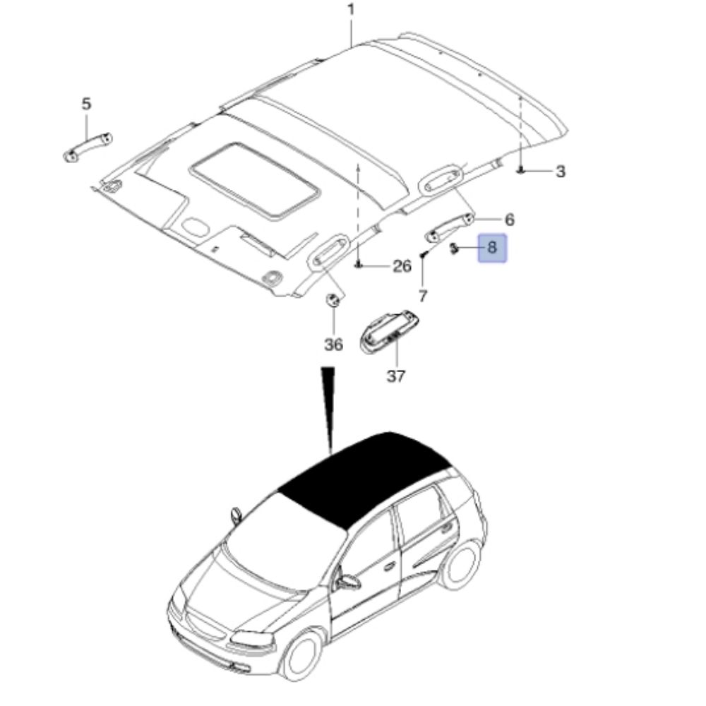 Product Code : 96393896 - Chevrolet Aveo, Kalos Coat Hanger Hook Roof GM Genuine 96393896