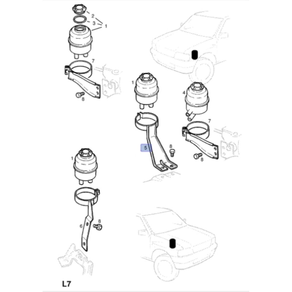 Opel Frontera A Power Steering Cup Mounting Bracket GM Genuine 91140765