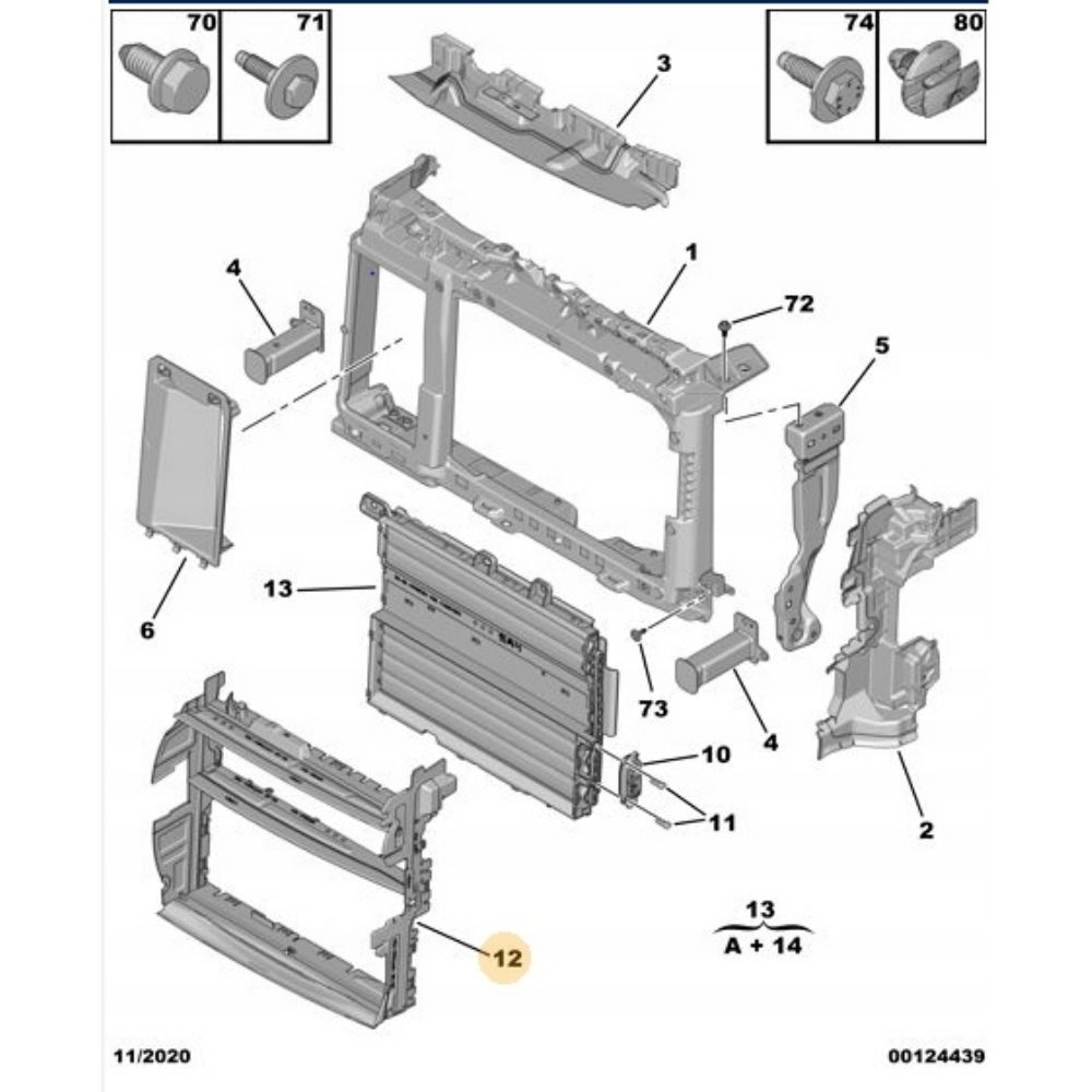 Opel Corsa F Fan Hood Frame PSA Original 1673342380