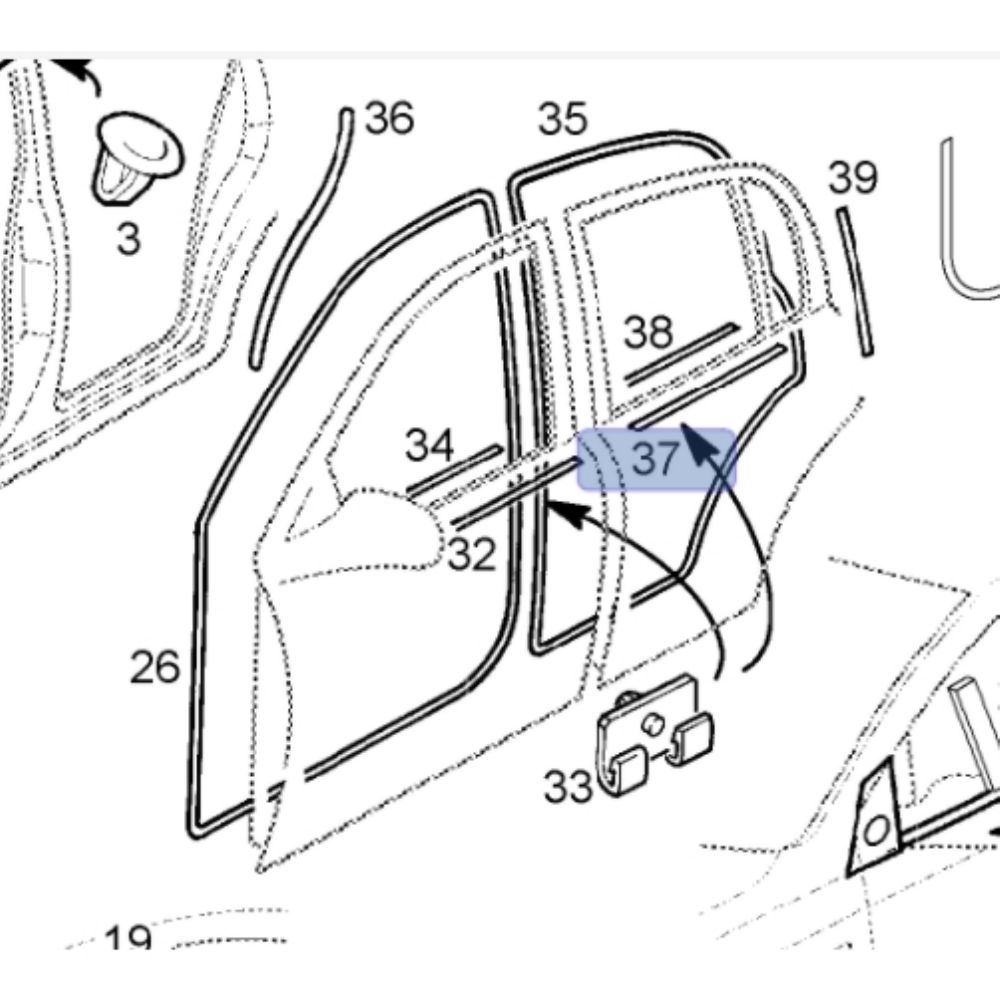 Product Code : 5154023 - Opel Astra G Sw Chassis Rear Door Glass Scraper Wick 5154023 - 90521946