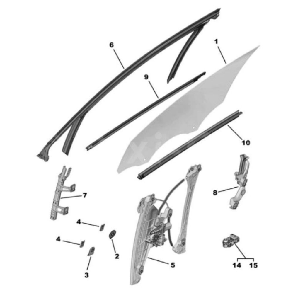 Opel Corsa F Right Front Door Glass Inner Scraper Wick PSA Original 9842797280