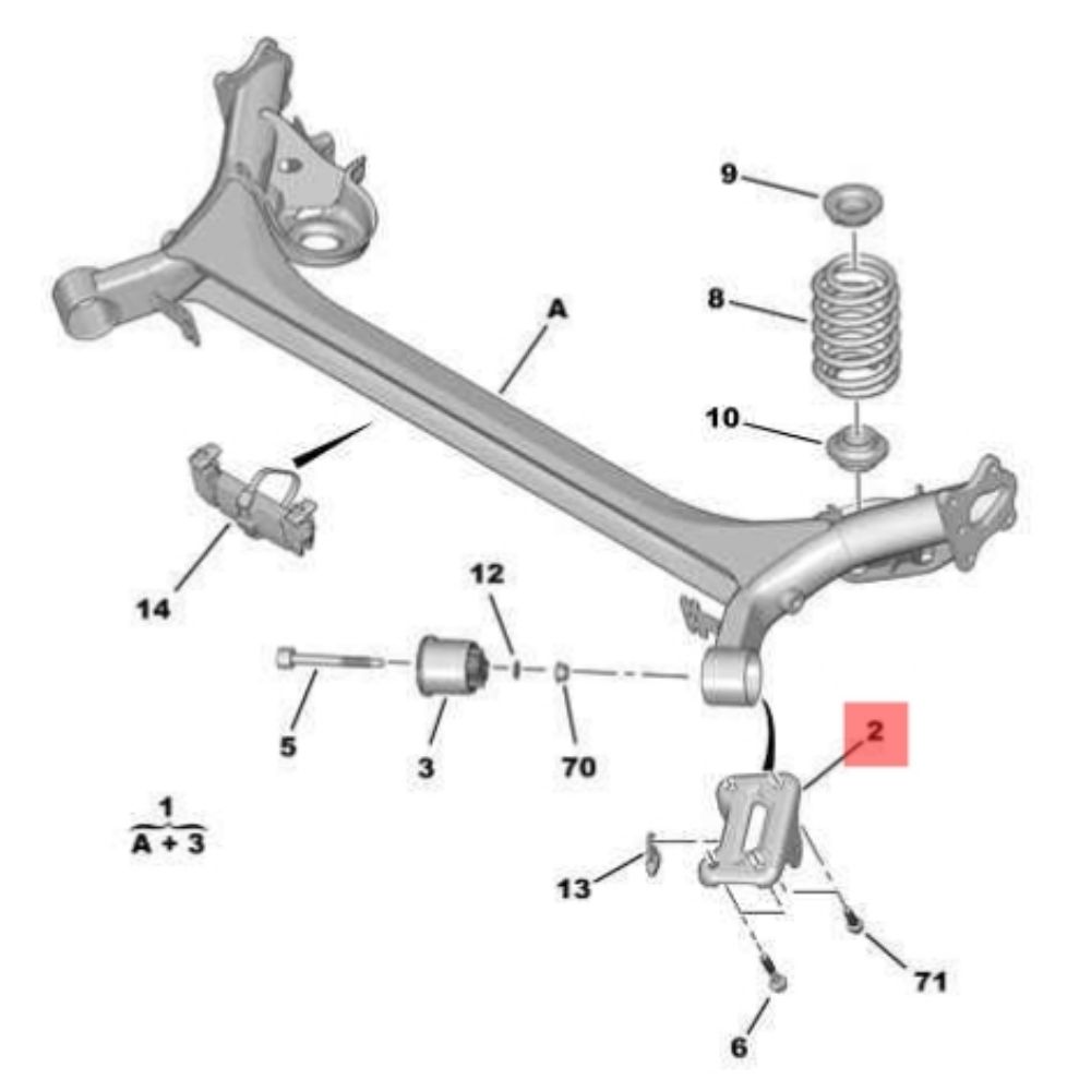 Peugeot 307, Citroen C3, C-Elysee Traverse Bush Connecting Leg PSA Genuine 5156.14