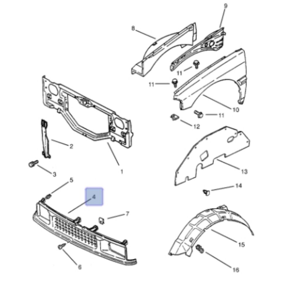 Opel Campo Front Radiator Louver GM Genuine 4314637 - 94373427