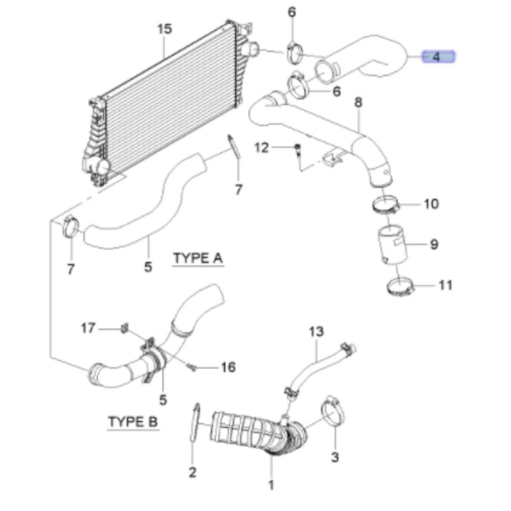 Chevrolet Epica Turbo Hose GM Genuine 96640364