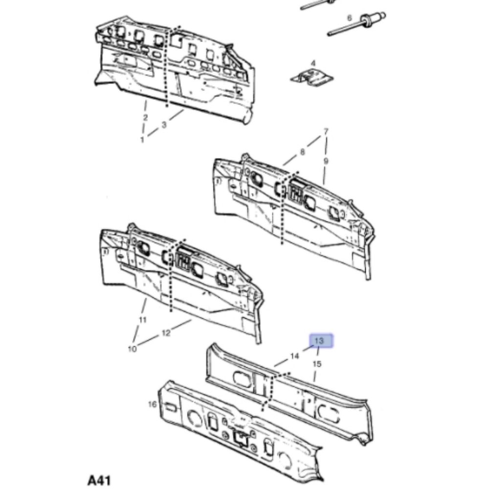 Product Code : 90360380 - Opel Astra F Rear Panel Outer Lower Sheet GM Genuine 90360380 - 184381