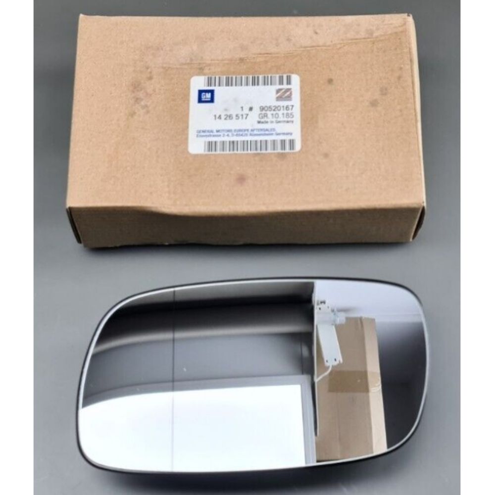 Opel Astra F Left Exterior Rear View Mirror Glass Wide Angle Flat Type Electric GM Original 90520167 - 1426517