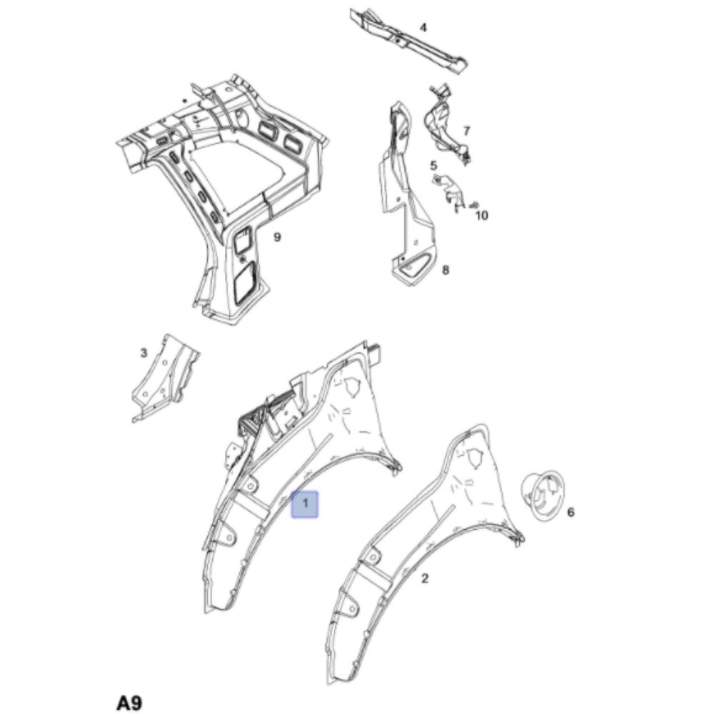 Product Code : 96819382 - Opel Antara Left Rear Fender Hood Panel GM Original 96819382 - 4808369