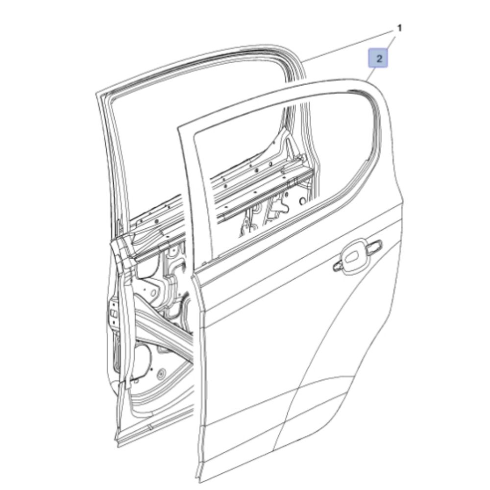 Opel Corsa E Left Rear Door Sheet GM Original 13434575 - 39092789