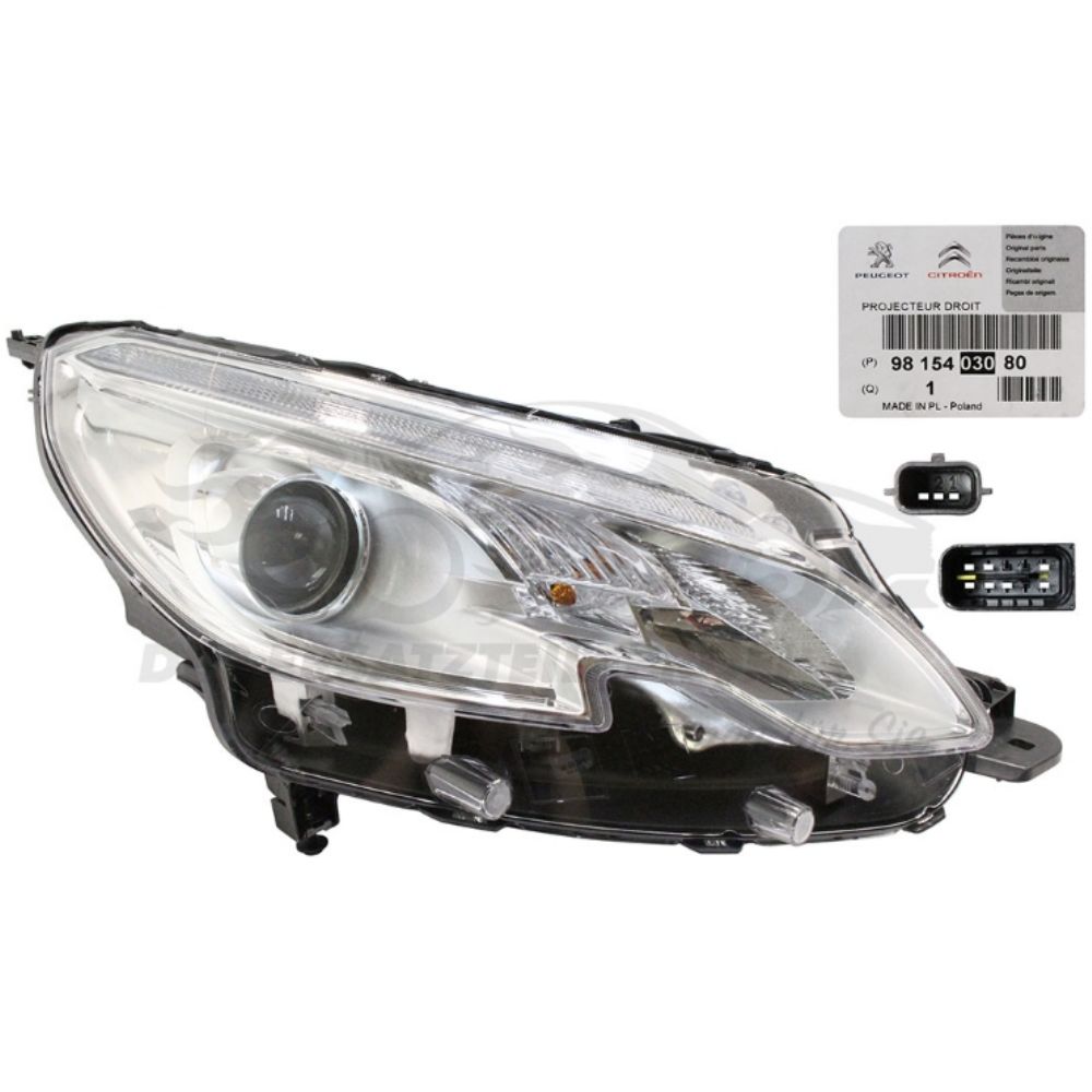 Product Code : 9815403080 - Peugeot 2008 Right Front Headlight Lens 2012 PSA Original 9815403080 - 1685353480