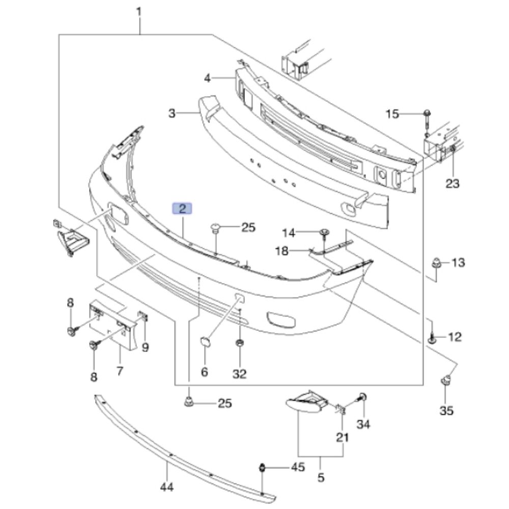 Chevrolet Nubira Front Bumper GM Genuine 96258181