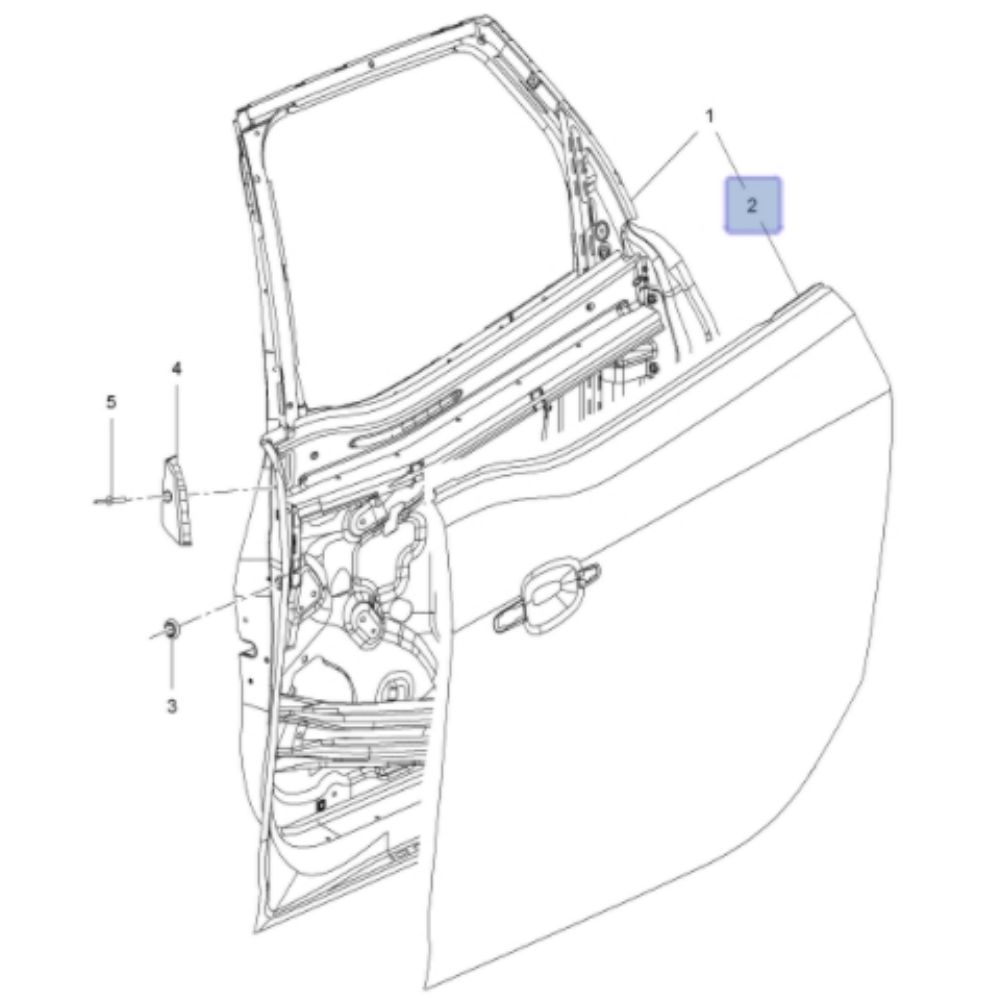 Opel Meriva B Right Rear Door Sheet GM Original 93168373 - 128214