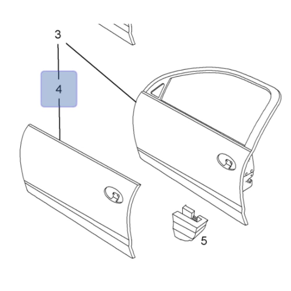 Opel Corsa C Right Front Door Sheet 5 Door Case GM Original 9196380 - 128076