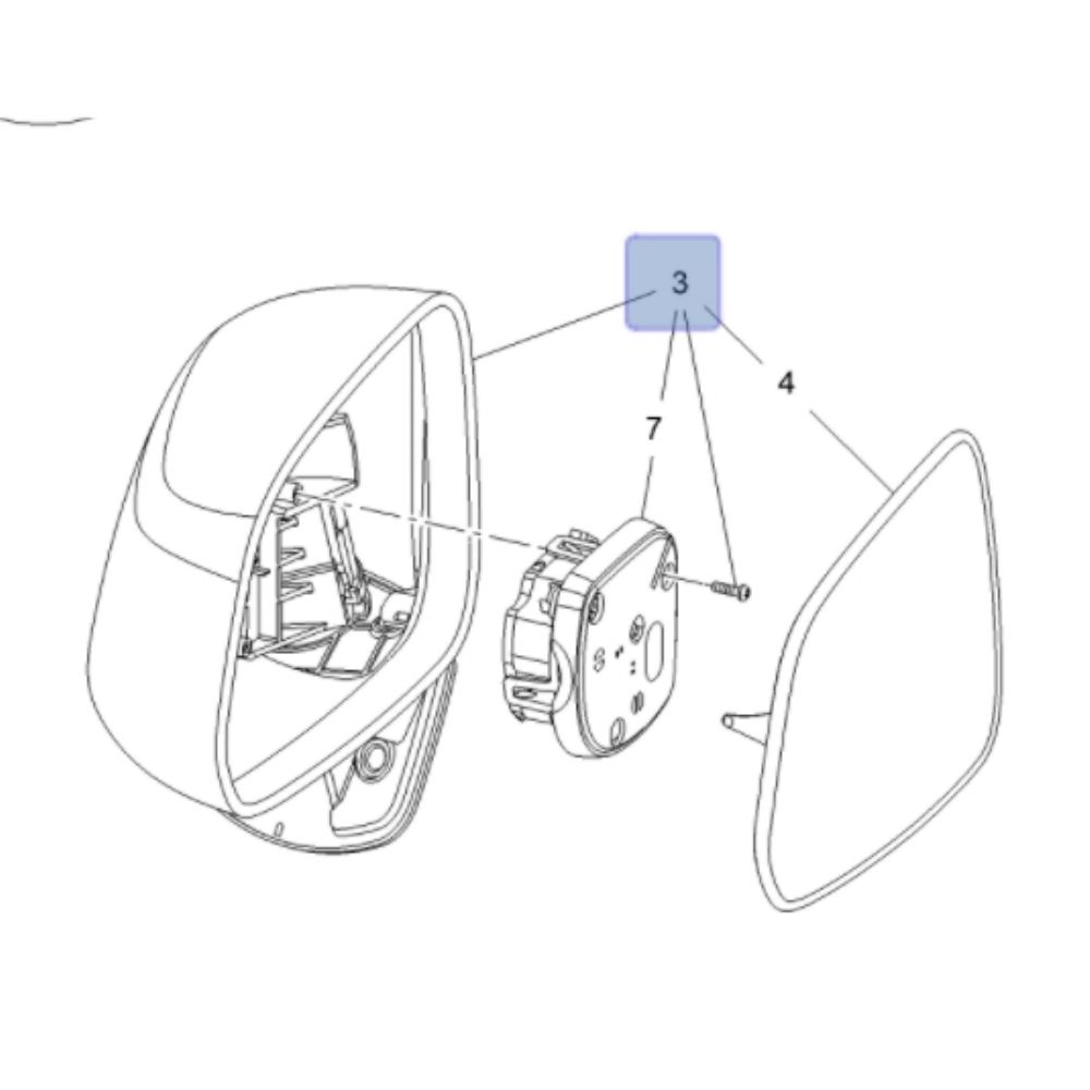 Opel Antara Right Outside Rear View Mirror Complete GM Original 96660604 - 4803475