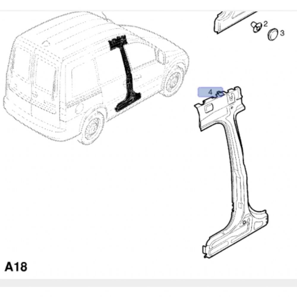 Opel Combo C Left Outer B Pillar Sheet GM Genuine 9199587 - 122257