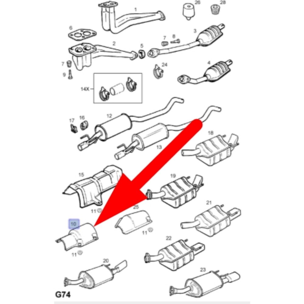 Opel Corsa B Exhaust Protector GM Genuine 855722 - 90412023