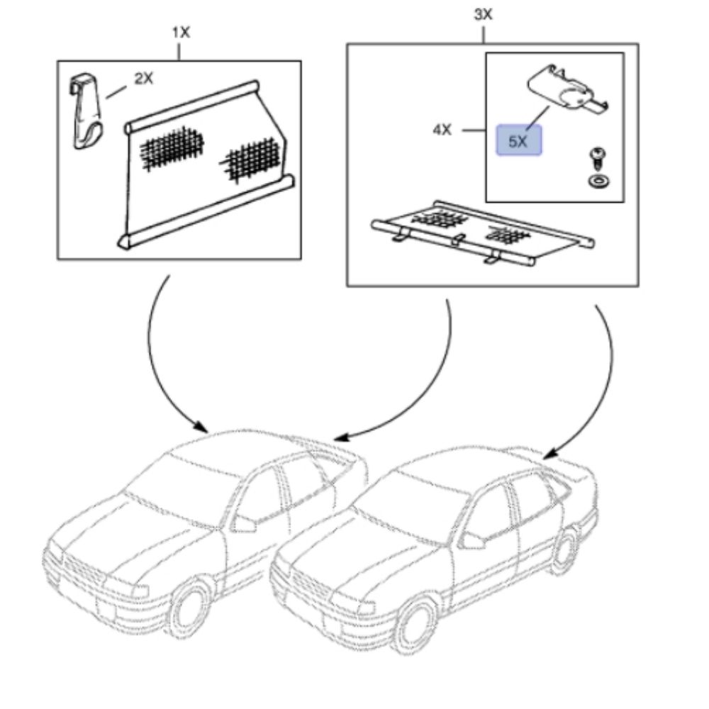 Product Code : 90485385 - Opel Vectra A Rear Window Sun Visor Clip GM Original 90485385 - 1732010