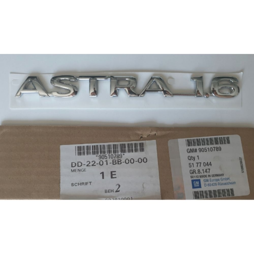 Product Code : 90510789 - Opel Astra F Astra 1.6 Lettering GM Original 90510789 - 5177044