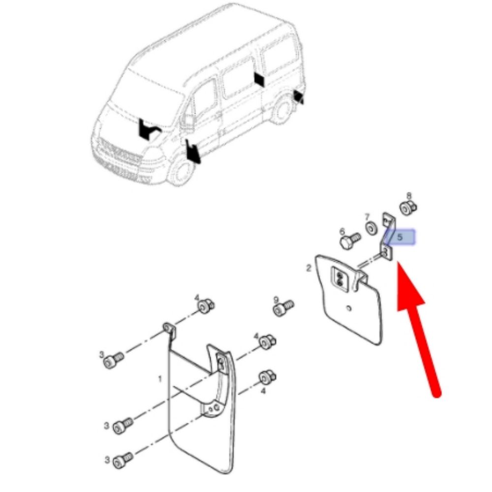 Opel Movano A, Renault Trafic Rear Trouser Foot GM Genuine 9160721 - 4500421