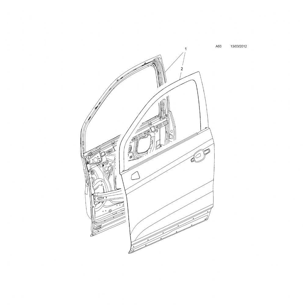 Product Code : 42342199 - Opel Mokka X, Mokka Left Front Door Sheet GM Original 42342199 - 128366