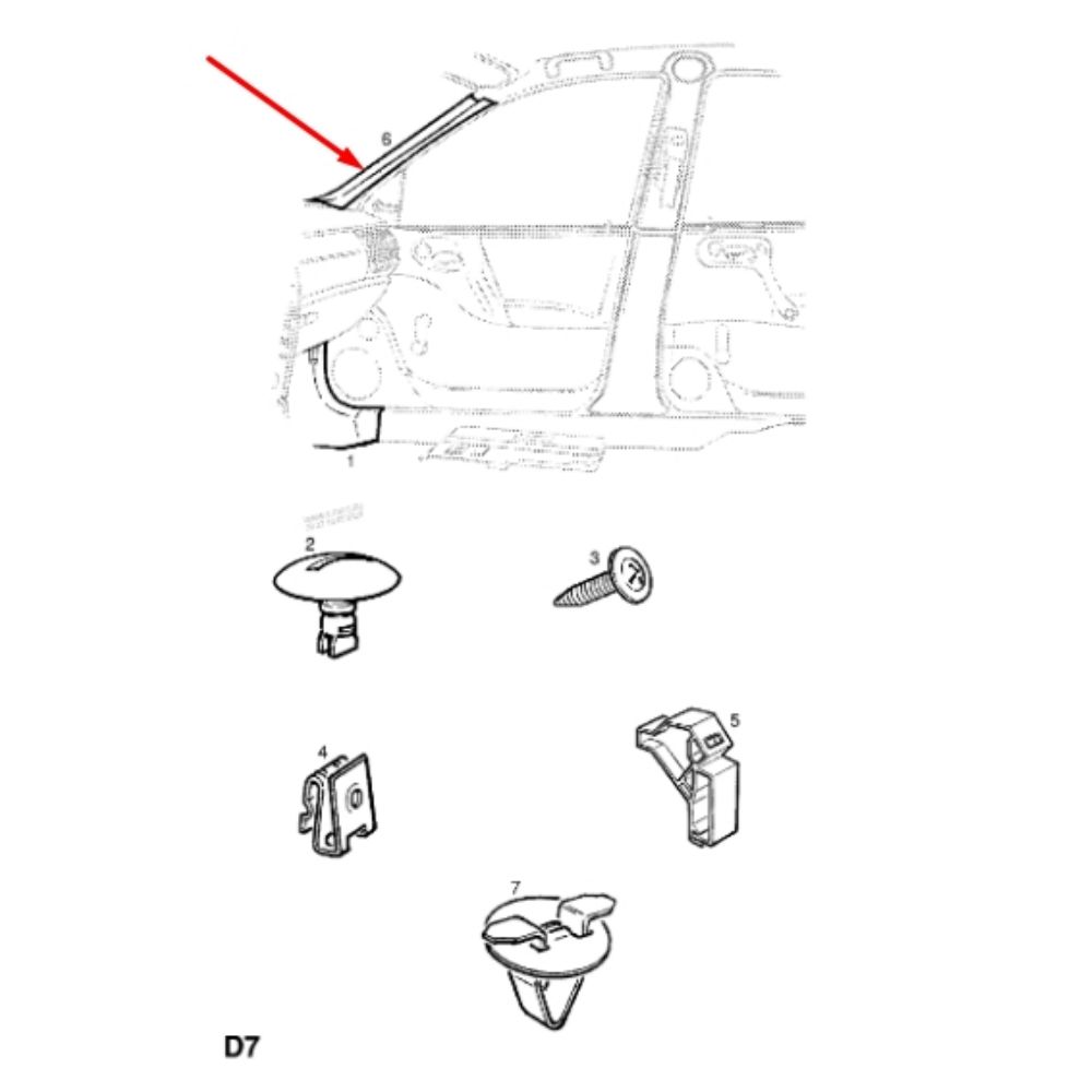 Opel Vectra B Right A Pillar Inner Cover Grey GM Genuine 2225098 - 90439522