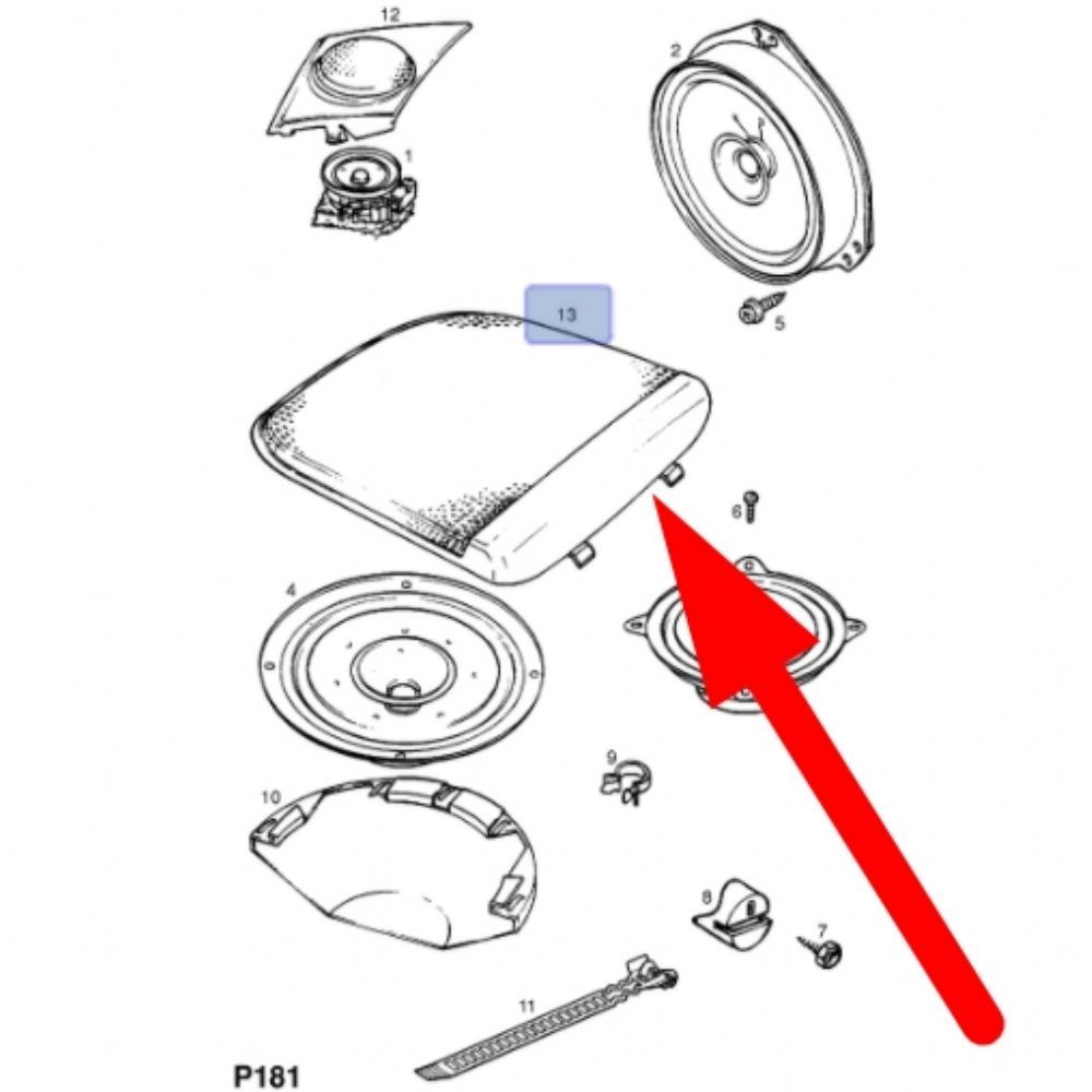 Product Code : 1785568 - Opel Vectra A Left Rear Speaker Cover Grey GM Original 1785568 - 90263355