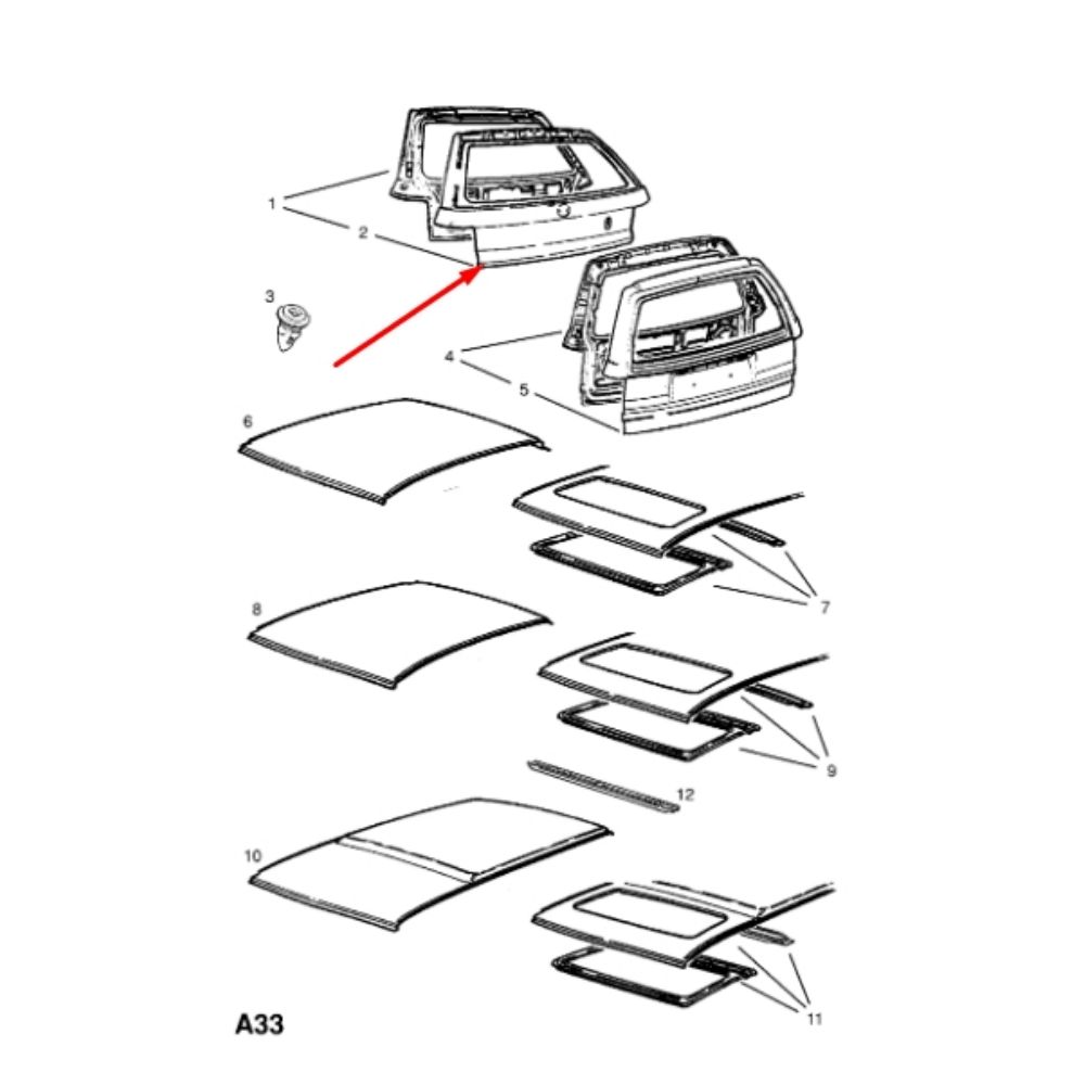 Opel Astra F Rear Boot Cover Panel GM Genuine 90341262 - 128401