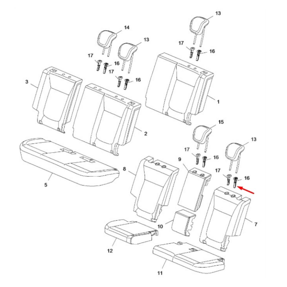 Product Code : 39068632 - Opel Crossland X Left Rear Seat Head Guide Support GM Genuine 39068632