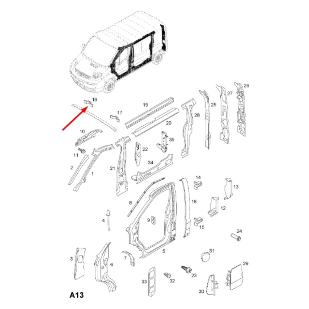 Number Plate Fixing Opel Vivaro A, Renault Traffic GM Genuine 4411967 - 93160807