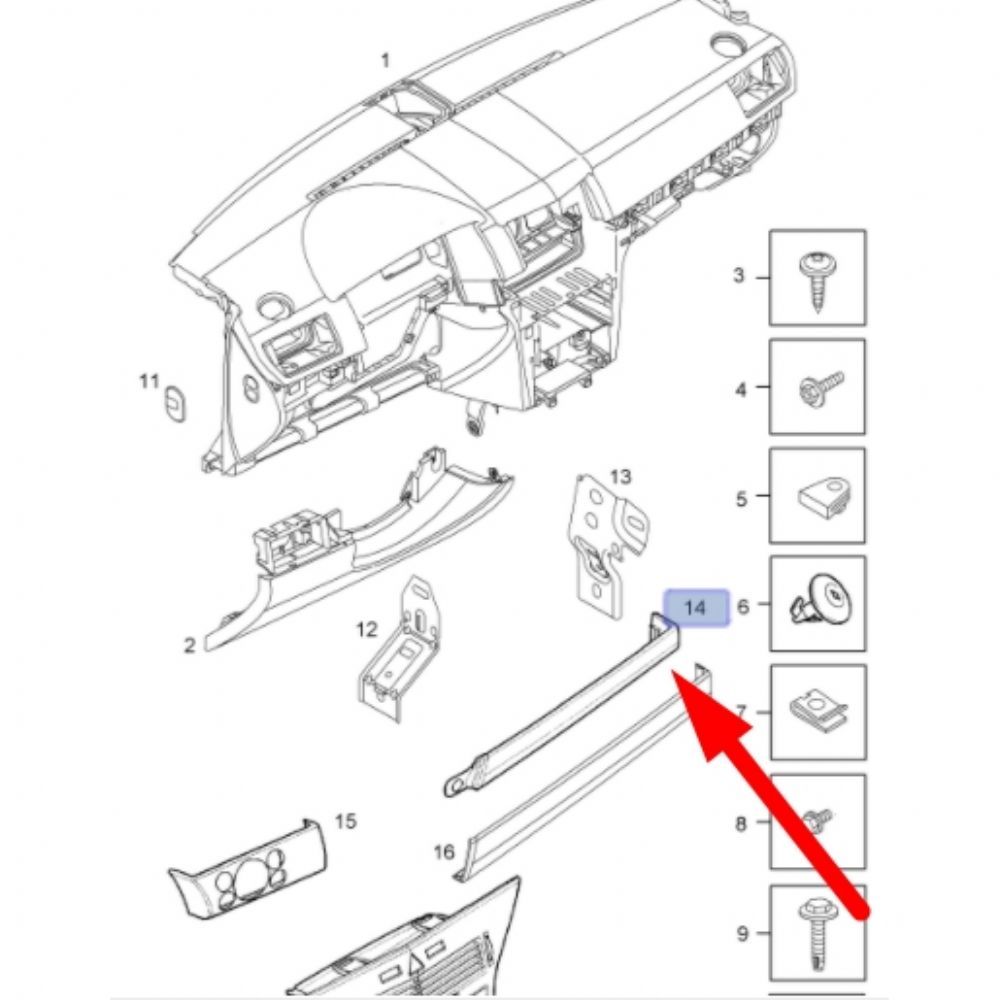 Product Code : 7209723 - Opel Astra H Right Breastplate Moulding GM Genuine 7209723 - 13250672