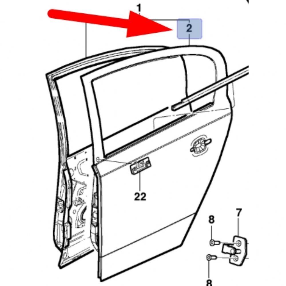 Product Code : 94707002 - Opel Astra H Right Rear Door Sheet Sedan Model GM Genuine 128186 - 94707002