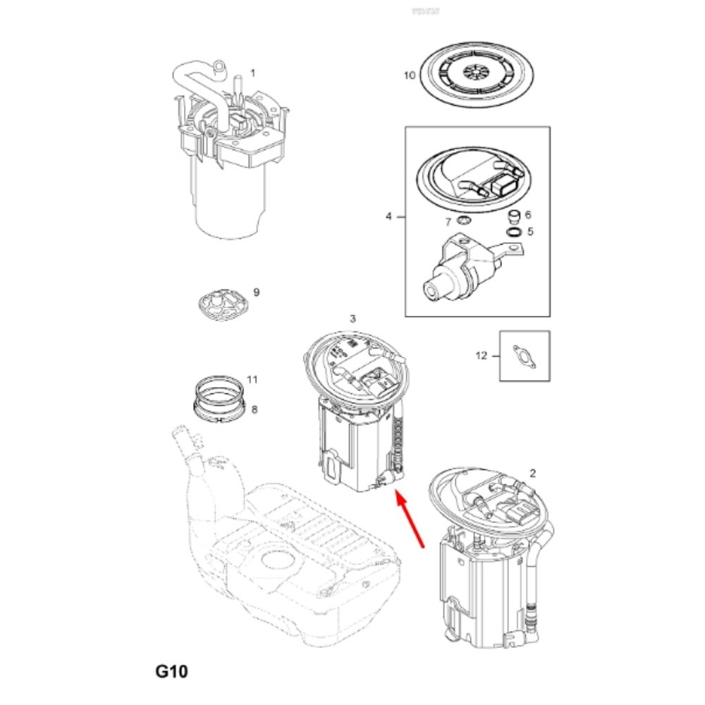 Opel Corsa C, Combo C 1.7 Diesel Engine Tank Float GM Genuine 5815020 - 13164463 - 13164463