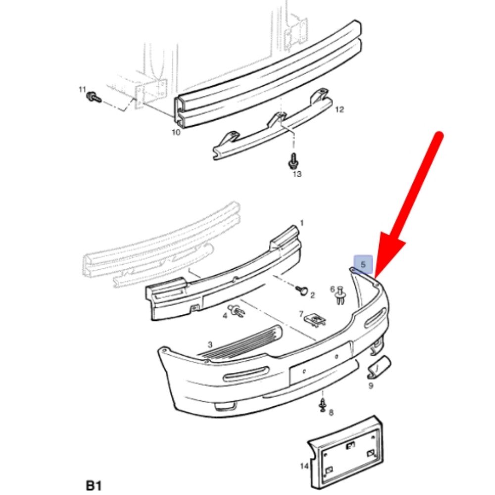 Opel Sıntra Front Bumper Primer Type GM Genuine 1400192 - 12455059