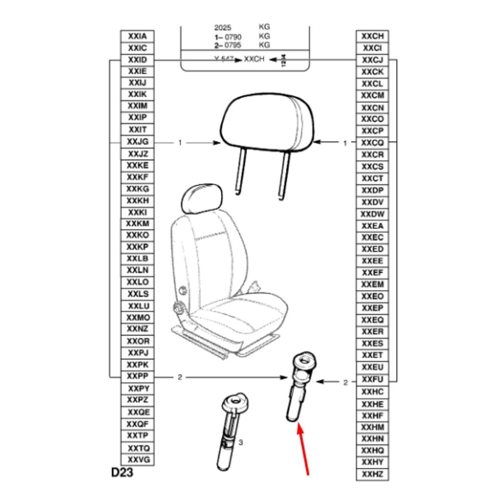 Product Code : 13112929 - Opel Zafira A Front Seat Headrest Sleeve GM Genuine 13112929 - 7261744